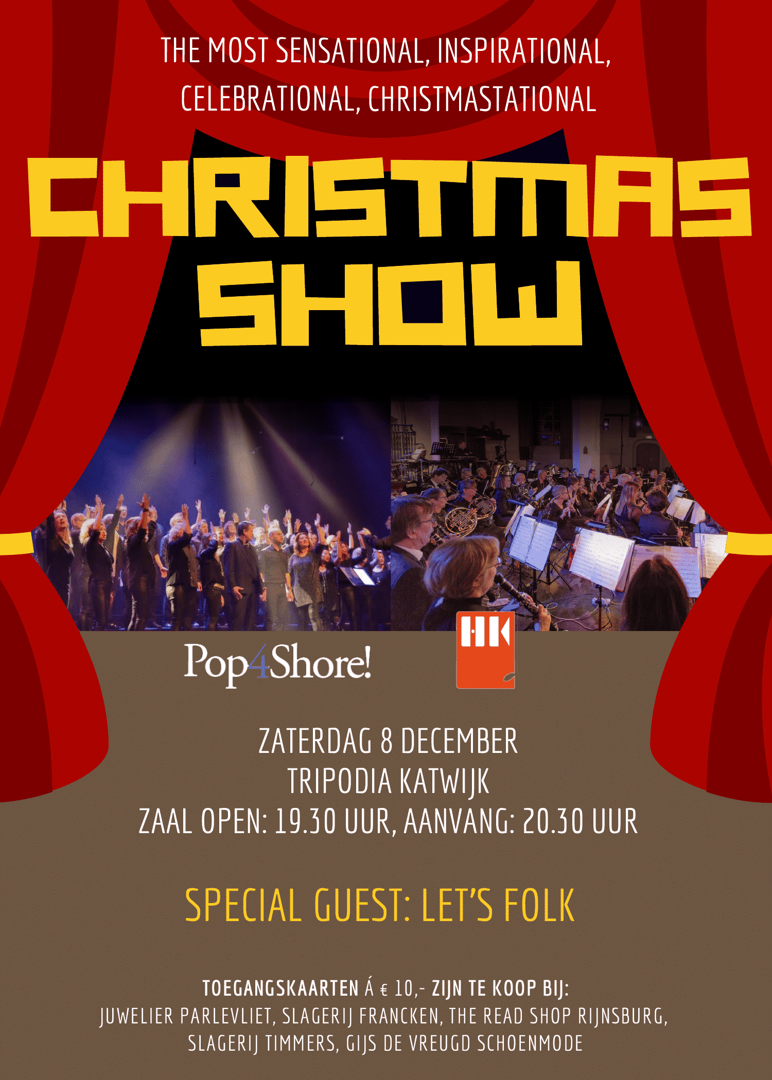 Muzikale kerstshow door Pop4Shore! en Harmonie Katwijk